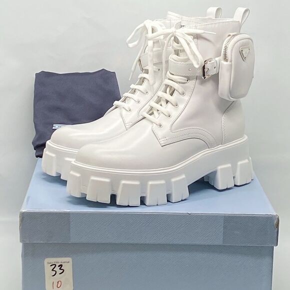 Prada Monolith Leather and Re-Nylon Boots with Pouch size 40 - Picture 14 of 16